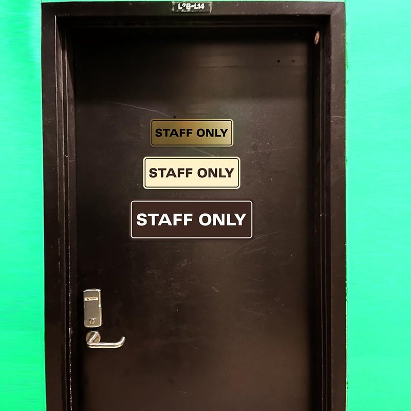 All Quality Standard Staff Only Wall or Door Sign | Easy Installation | Office Workplace Signs | Enhanced Security â€Œ - Silver - Large (1 Pack) - Image 2